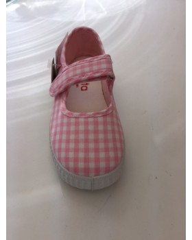 Cienta Mary Jane Pink / White Check Shoes