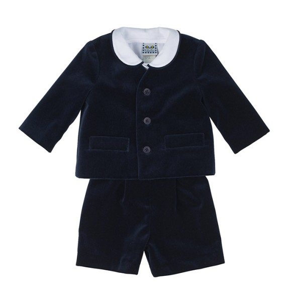 Florence Eiseman Boys Navy Velvet Eton Suit 