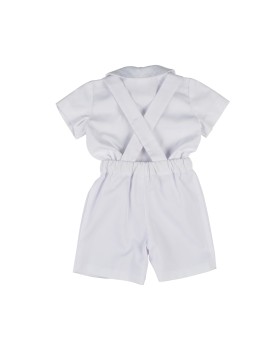 Petit Bebe Basic Boys White Short Sleeve Eton Shirt