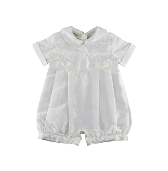 Marco & Lizzy Boys White Silk Detachable Christening  Gown