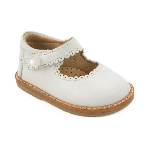 Elephantito Girls White Mary Jane Shoes 